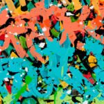 WK JonOne Detail of Burn Slow, Acrylic and ink on canvas,