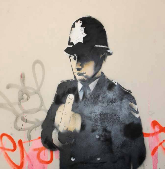 Banksy 2002 Rude Copper Paint on canvas 121 x 121 cm