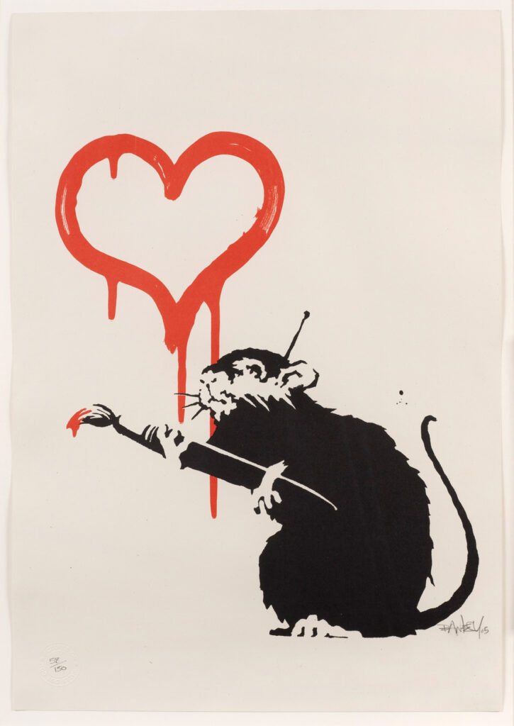 Banksy 2003 Love Rat Screenprint 50x35cm