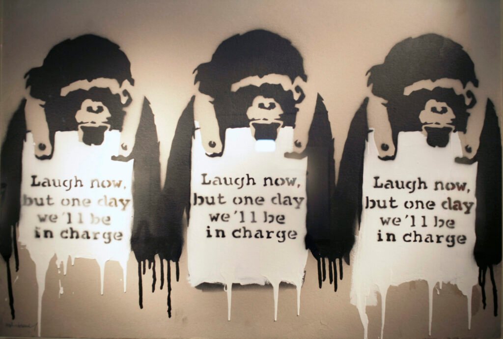 Banksy Laugh Now Triptych L