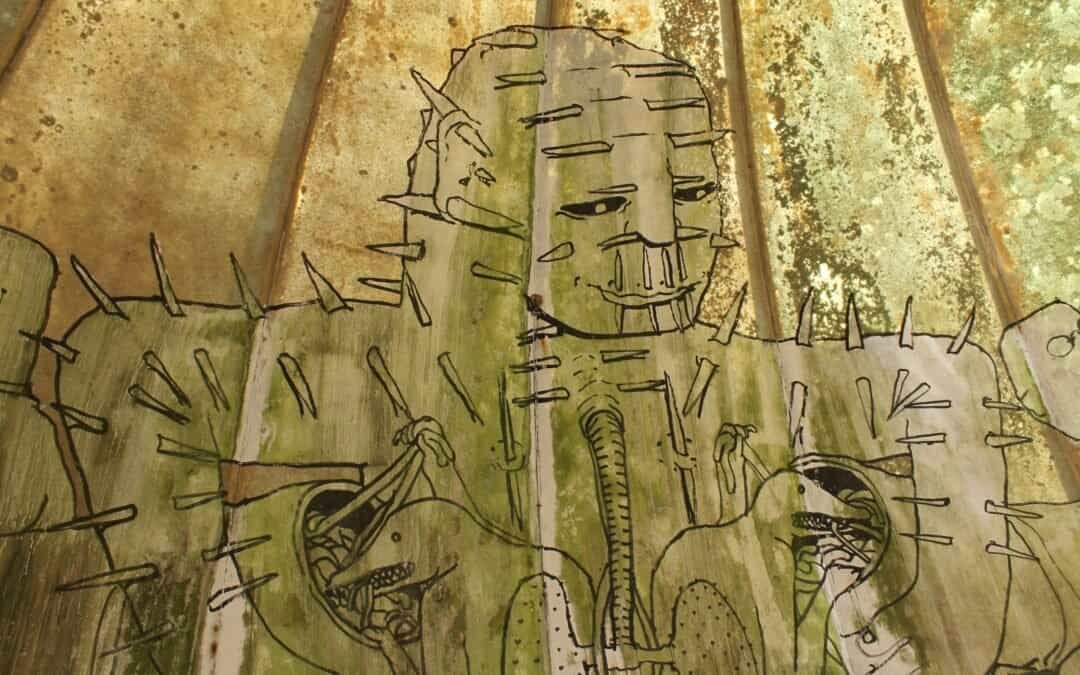 Il restauro dell’opera di Blu al Woodpecker di Milano Marittima