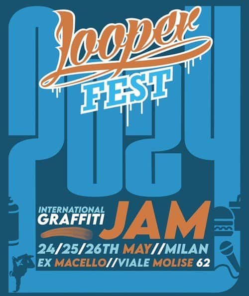 Workshop di Graffiti Writing @ Looperfest 2024 (MI) – 26 maggio ore 10-14 e 14-20